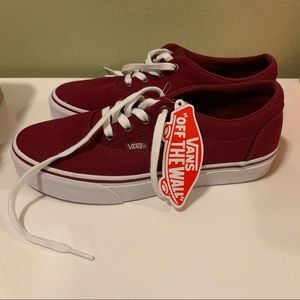 Burgandy Vans, never worn 6.5 womens